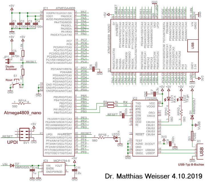 Atmega4809 Schaltplan